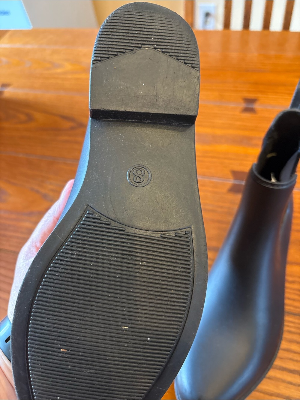 Black Chelsea-Style Ankle Rain Boots - Picture 8 of 8